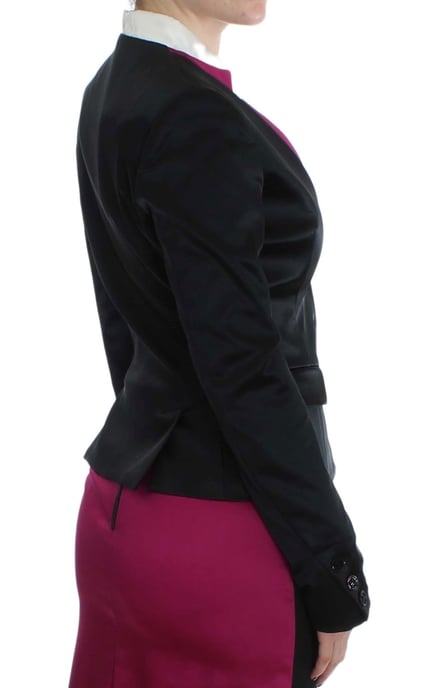 Saco Blazer Stretch Negra Rosa para Mujer Exte - Image 4