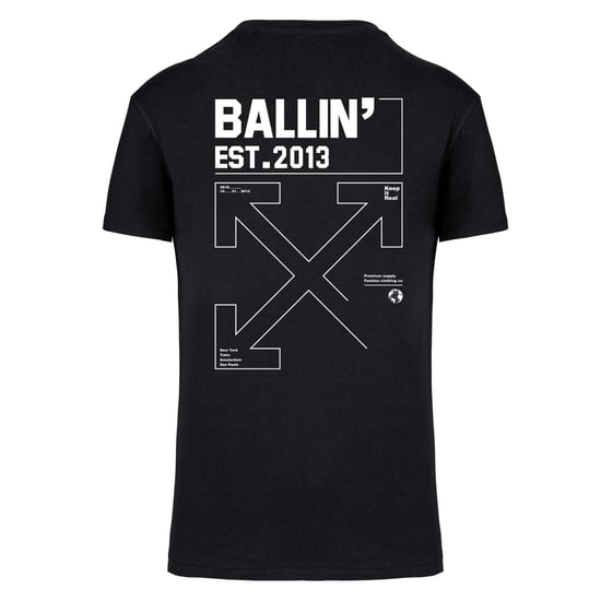 Ballin Est. 2013 Tee SS Backprint Cross Shirt Negro - Image 2
