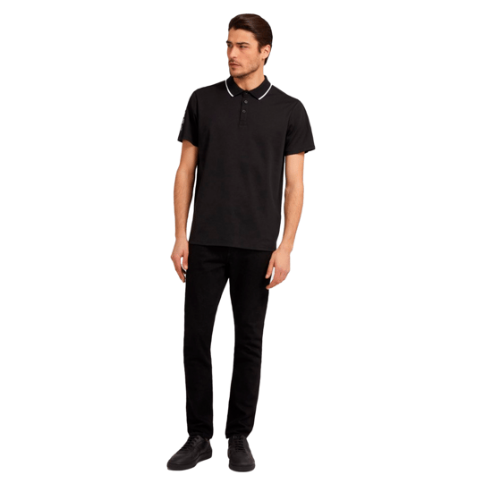 Polo Guess de manga corta con cinta piqué para hombre - Image 1