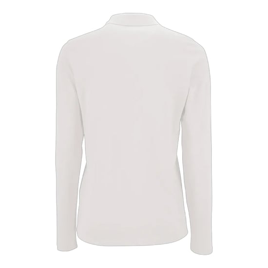 SOLS Womens/Ladies Perfect Pique Long-Sleeved Polo Shirt (White) - Image 2