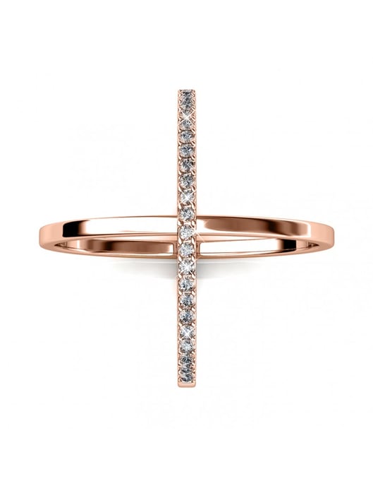 Anillo X Duo - Oro rosa y cristal - Image 3