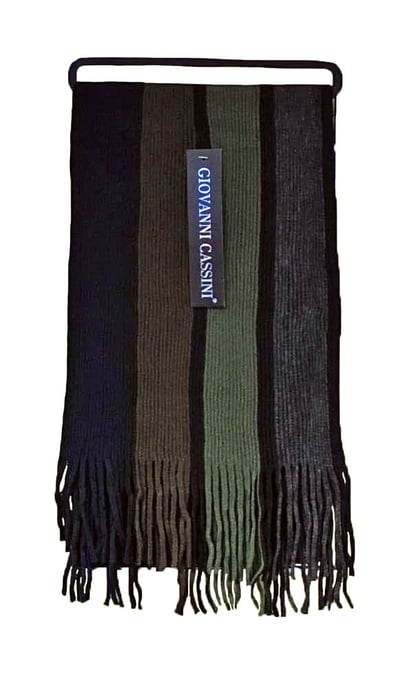 Bufanda de invierno de punto a rayas de inspiración italiana para hombre Talla única - Image 2