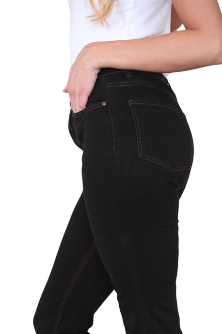 Womens Magic Shaping High Waisted Slim Flare Leg Jeans in Black - Image 4