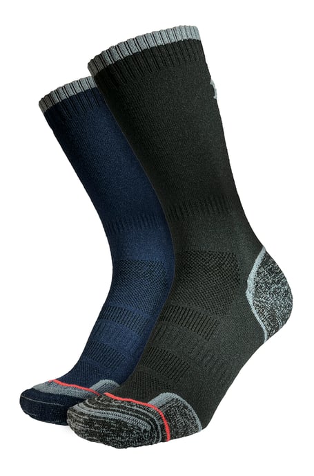 1000 Mile - Pack de 2 Calcetines acolchados transpirables de una capa para hombre - Carbón / Azul Marino - Image 1