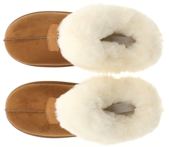 Strollers Womens Mule Slippers Faux Fur Lined Woody tan