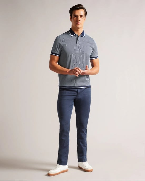 Ted Baker Affric Mens Short Sleeve Regular Geo Textured Polo Shirt