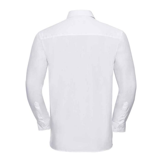 Russell Collection Mens Poplin Long-Sleeved Shirt (White) - Image 2