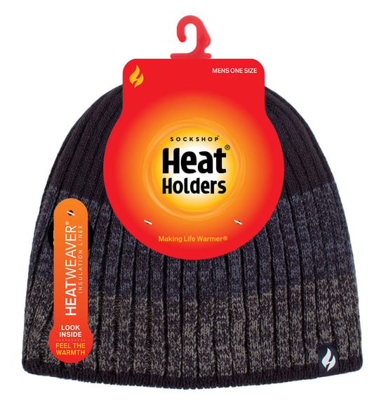 Gorro de invierno para hombre con forro polar a rayas | Calentadores | Gorro térmico aislante suave de alto rendimiento - Azul marino - Image 2