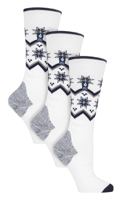 3 Pares Multipack Ultra Lite Calcetines de Esquí para Mujer - Crema Fairisle - Image 1