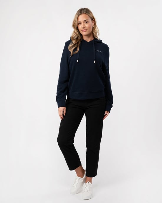 Sudadera con capucha para mujer Tommy Hilfiger 1985 Relax Mini Corp Logo - Image 3