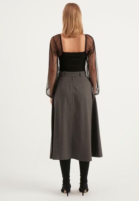 Belt Detailed Pocket Skirt - Image 6