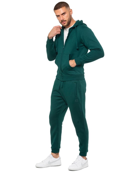 Enzo | Conjunto de chándal con capucha y cremallera para hombre - Verde - Image 2