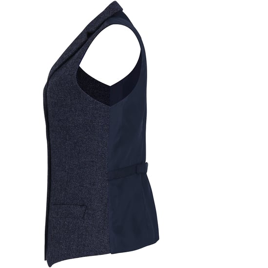 Premier Womens/Ladies Herringbone Waistcoat (Navy) - Image 3