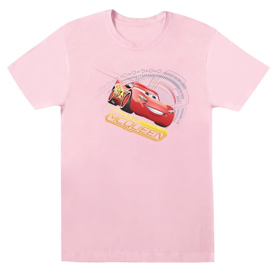 Disney Womens/Ladies Cars Lightning McQueen Cotton Boyfriend T-Shirt (Baby Pink) - Image 1