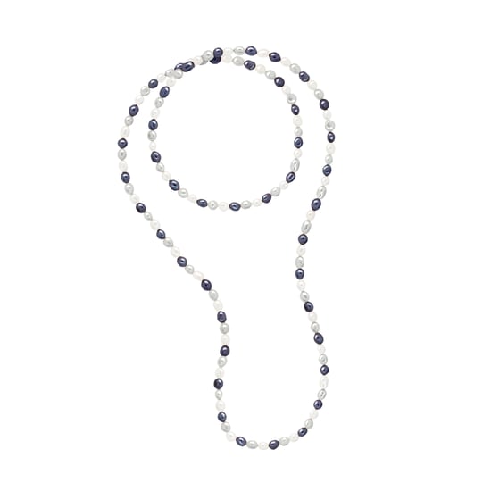 Long Necklace OPERA of Real Cultured Freshwater Pearls Baroque 8-9 mm - Image 1