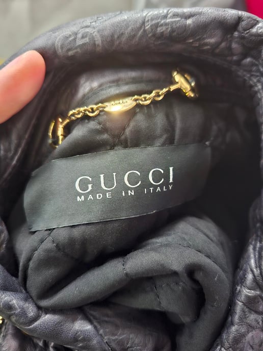 Gucci Monogram Biker Jacket in Black Leather - Image 6