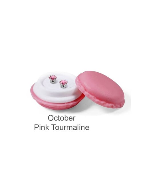 Pendientes Octubre con Piedra de Nacimiento - Plata y Rosa - Image 4
