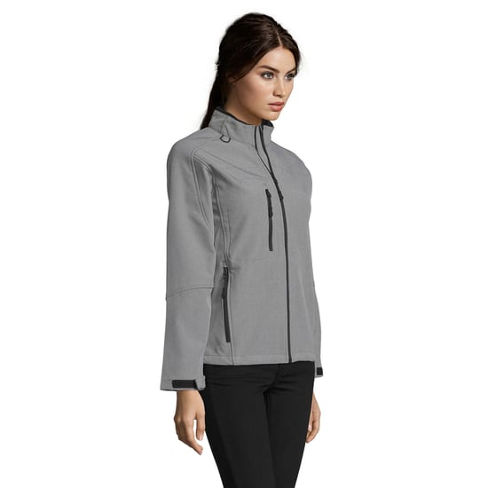 SOLS Womens/Ladies Roxy Soft Shell Jacket (Grey Melange) - Image 3