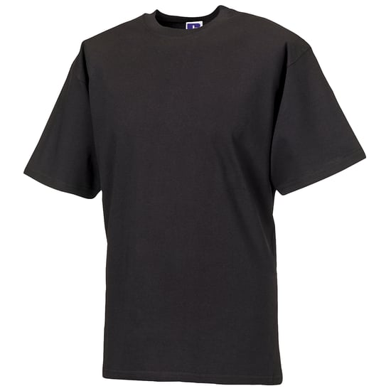 Russell Europe Mens Classic Heavyweight Ringspun Short Sleeve T-Shirt (Black) - Image 3