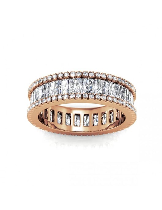 Anillo Glamour Lock - Oro rosa y cristal - Image 4