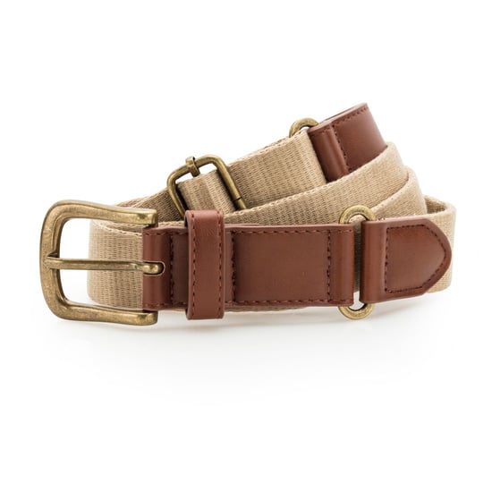 Asquith & Fox Mens Faux Leather And Canvas Belt (Khaki) - Image 1