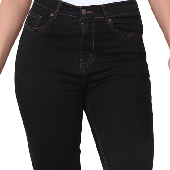 Womens Magic Shaping High Waisted Slim Flare Leg Jeans in Black - Image 3