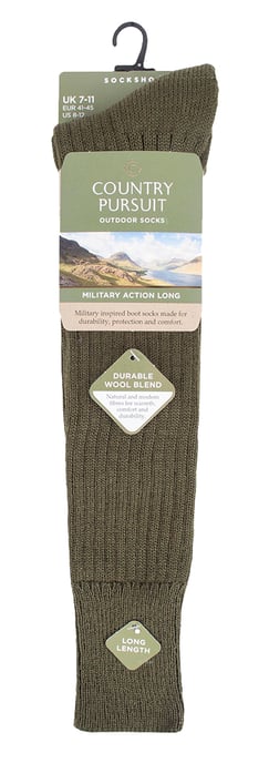 Mens Long Knee High Wool Military Action Army Style Socks for Boots - Image 2