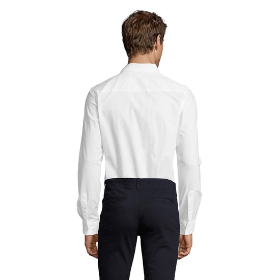 SOLS Mens Blake Stretch Long-Sleeved Shirt (White) - Image 2