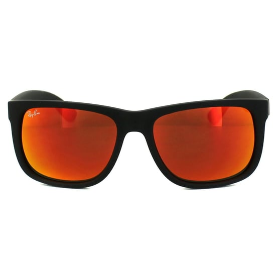 Gafas de sol Ray-Ban Justin 4165 622/6Q Caucho Negro Rojo Espejo - Image 1