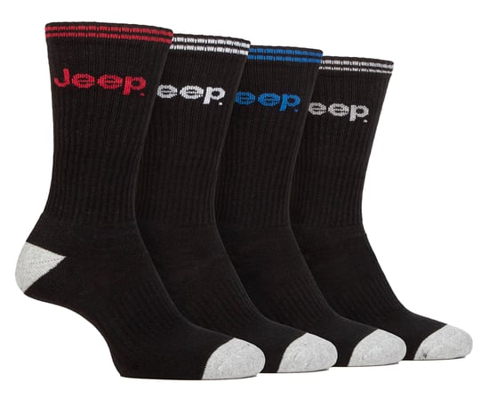 Calcetines Deportivos para Hombre | Jeep | 4 Pack Calcetines de Algodón para Correr con Talón y Puntera Reforzados - Negro - Image 1