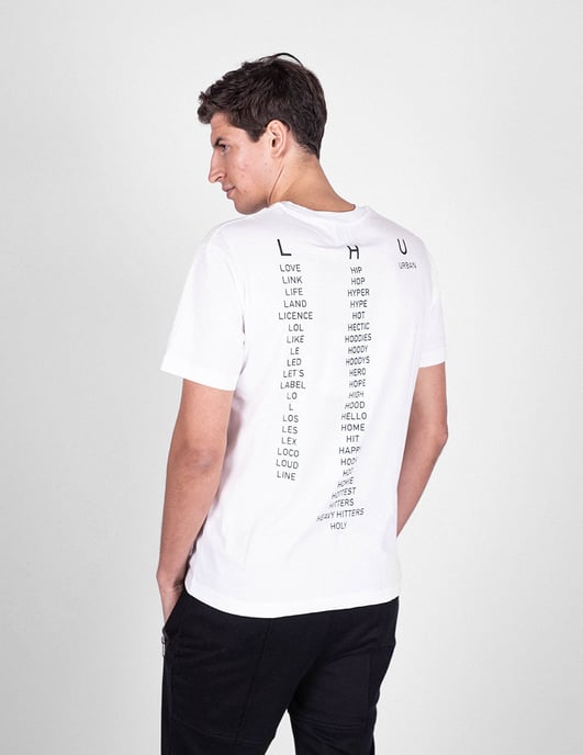 Les Hommes T-shirt Typography del hombre negro, Blanco - Image 4