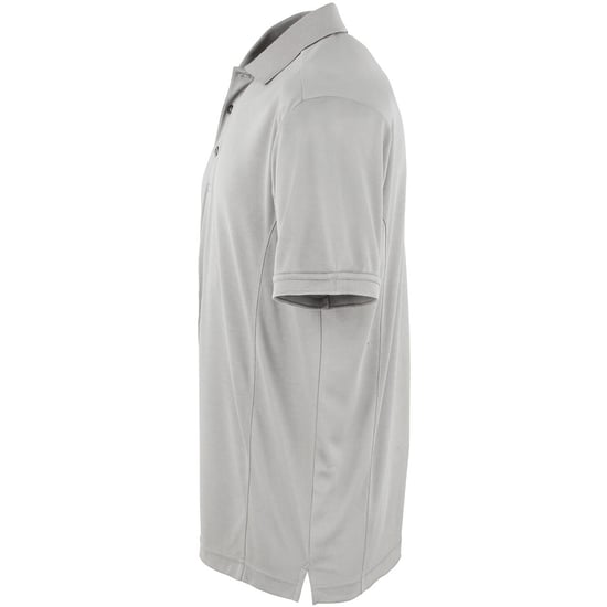 Premier Mens Coolchecker Pique Short Sleeve Polo T-Shirt (Silver) - Image 3