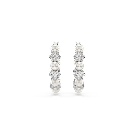 Swarovski 'Matrix Pearl' Women's Base Metal Drop Earrings - Silver 5709256 - Image 2