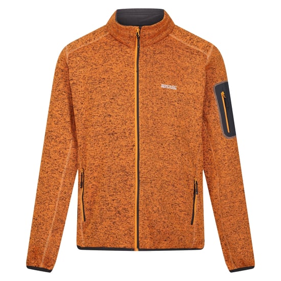 Regatta Mens Newhill Marl Full Zip Fleece Jacket (Orange Pepper)