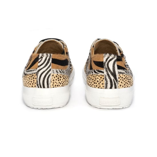 Superga Womens/Ladies 2953 Cotu Animal Print Cowhide Leather Trainers (Brown/Black/White)