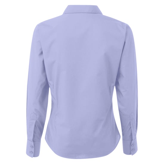 Premier Womens/Ladies Poplin Long-Sleeved Blouse (Mid blue) - Image 2