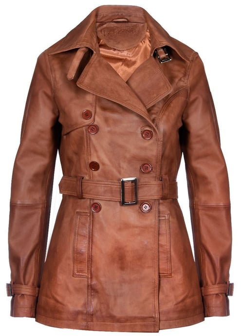 Women's mid-length leather trench coat - Oakham