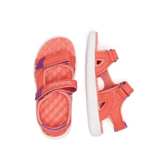 Boys Girls Timberland Perkins Row 2-Strap Youth Dark Pink Sandals - Image 6