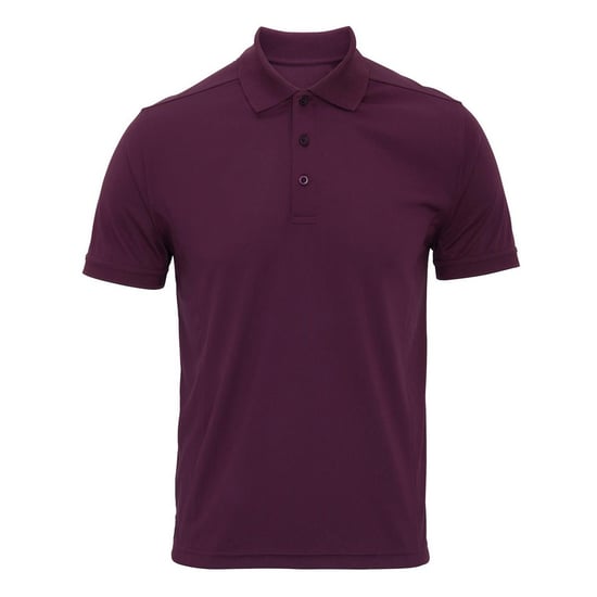 Premier Mens Coolchecker Pique Polo Shirt (Aubergine) - Image 1