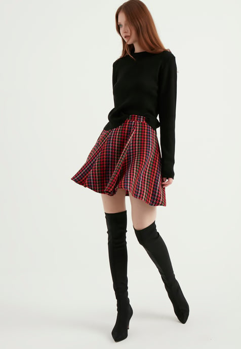 Patterned Mini Skirt
