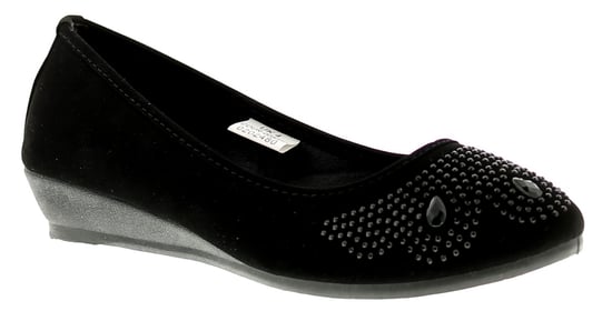 Platino Womens Shoes Wedges Diamante Tasha 2 Slip On black