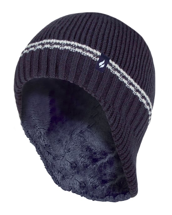 Heat Holders - Boys Patrol Ribbed Bobble Pom Pom Hat for Winter - Navy - Image 1