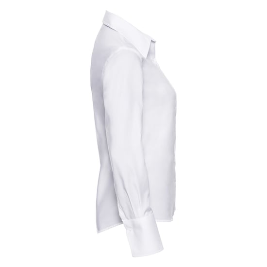 Russell Collection Womens/Ladies Ultimate Non-Iron Tailored Long-Sleeved Shirt (White) - Image 3