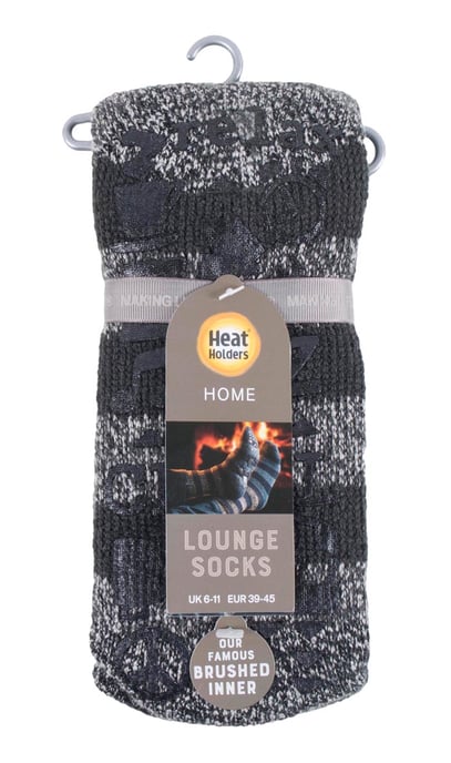 HEAT HOLDERS - Calcetines gruesos antideslizantes con forro polar a rayas para hombre - Image 2
