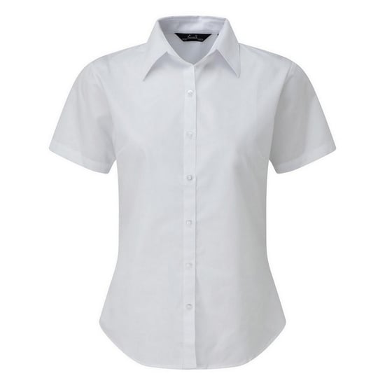 Premier Short Sleeve Poplin Blouse / Plain Work Shirt (White) - Image 1
