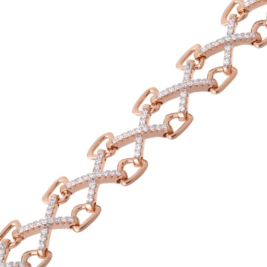 Orphelia Women's 925 Sterling Silver Necklace - Silver/Rose ZK-7212 - Image 3