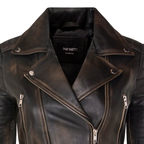 Womens Brando Cropped Leather Jacket-Longtown