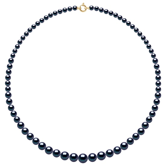 Necklace Row Princess falling - Real Cultured Freshwater Pearls Round from 12 to 6 mm - Image 1