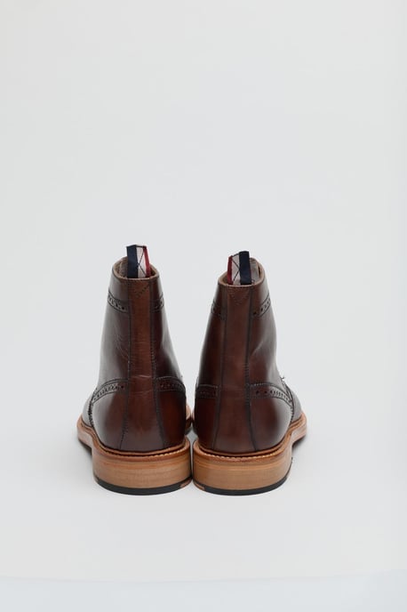 Ben Sherman Arthur Leather Men's Mocha Boots - Image 4