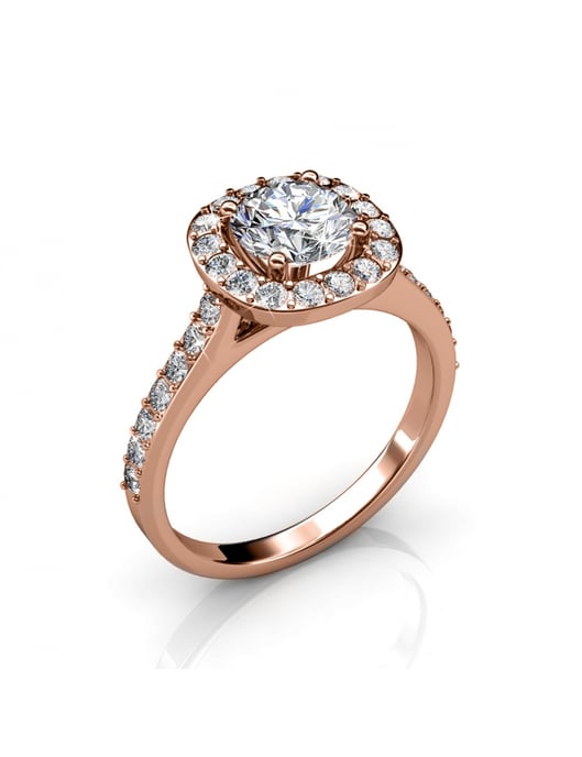 Anillo Cushy - Oro rosa y cristal - Image 1